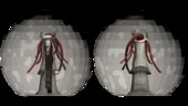 Mari Lwyd Yegua Gris de la tradición folclórica Galesa de navidad y año Nuevo CON MOVIMIENTO EN SU CABEZA Y CON GENERADOR DE FUEGO EN LA LÁMPARA